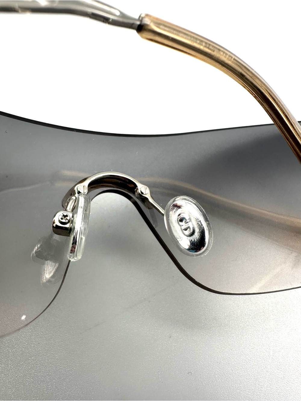 Christian Dior Fire Sunglasses Silver Flame Grey Gradient Shield 75BHY 125 C2 - Picture 8 of 8